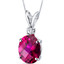 14 kt White Gold Oval Shape 3.50 ct Ruby Pendant P8932