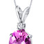 14 kt White Gold Oval Shape 3.50 ct Pink Sapphire Pendant P8936