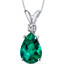 14 kt White Gold Pear Shape 1.75 ct Emerald Pendant P8960