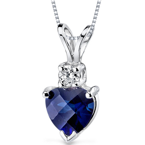 Blue sapphire clearance heart pendant