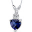 14 kt White Gold Heart Shape 1.00 ct Blue Sapphire Pendant P9004
