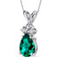 14 kt White Gold Pear Shape 0.50 ct Emerald Pendant P9062