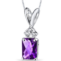 14 kt White Gold Radiant Cut 1.00 ct Amethyst Pendant P9066