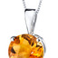 14 kt White Gold Round Cut 1.75 ct Citrine Pendant P9098