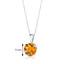 14 kt White Gold Round Cut 1.75 ct Citrine Pendant P9098