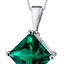 14 kt White Gold Princess Cut 2.25 ct Emerald Pendant P9134