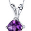 14 kt White Gold Cushion Cut 0.75 ct Amethyst Pendant P9138