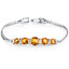 3.75 ct Round Cut Citrine Bracelet in Sterling Silver SB4294