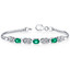 Oval Cut Emerald & CZ Bracelet in Sterling Silver SB4296