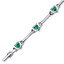 Heart Shape Emerald Bracelet in Sterling Silver SB4306