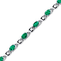 5.50 ct Oval Shape Emerald Bracelet in Sterling Silver SB4322