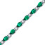 13.00 ct Pear Shape Emerald & CZ Bracelet in Sterling Silver SB4328