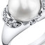 Pearl and Cubic Zirconia Sterling Silver Ring Sizes 5 to 9 SR10958