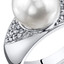 Pearl and Cubic Zirconia Sterling Silver Ring Sizes 5 to 9 SR10964