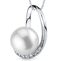 9.5mm Freshwater White Pearl Pendant in Sterling Silver SP10886