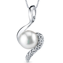 7.0mm Freshwater White Pearl Pendant in Sterling Silver SP10892
