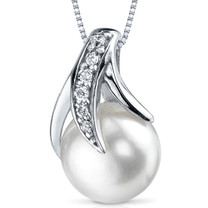 8.0mm Freshwater White Pearl Pendant in Sterling Silver SP10896