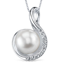 8.5mm Freshwater White Pearl Pendant in Sterling Silver SP10902