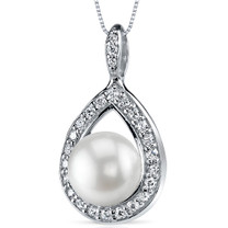 10.0mm Freshwater White Pearl Pendant in Sterling Silver SP10904