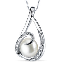8.0mm Freshwater White Pearl Pendant in Sterling Silver SP10906