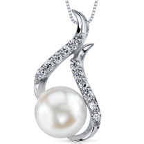 9.5mm Freshwater White Pearl Pendant in Sterling Silver SP10910