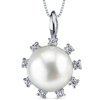 10.5mm Freshwater White Pearl Pendant in Sterling Silver SP10920