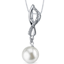 9.0mm Freshwater White Pearl Pendant in Sterling Silver SP10922