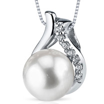 8.5mm Freshwater White Pearl Pendant in Sterling Silver SP10924