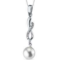 9.0mm Freshwater White Pearl Pendant in Sterling Silver SP10926