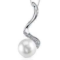 10.5mm Freshwater White Pearl Pendant in Sterling Silver SP10928
