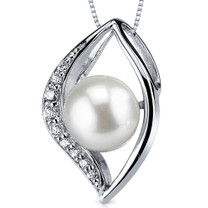 8.5mm Freshwater White Pearl Pendant in Sterling Silver SP10930