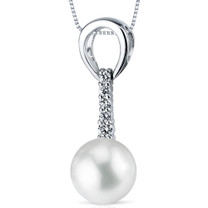 8.5-9.0mm Freshwater White Pearl Pendant in Sterling Silver SP10932