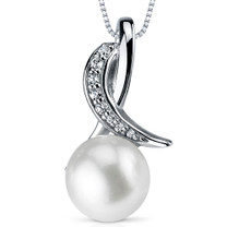 8.5mm Freshwater White Pearl Pendant in Sterling Silver SP10934