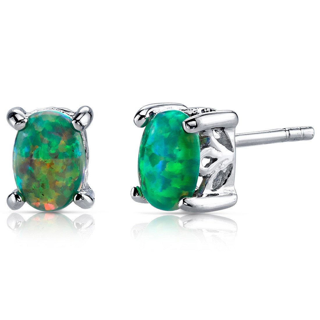 Green opal stud deals earrings