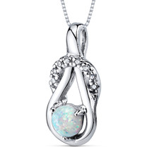 Opal Pendant Necklace Sterling Silver Round Shape 0.50 Cts SP10942