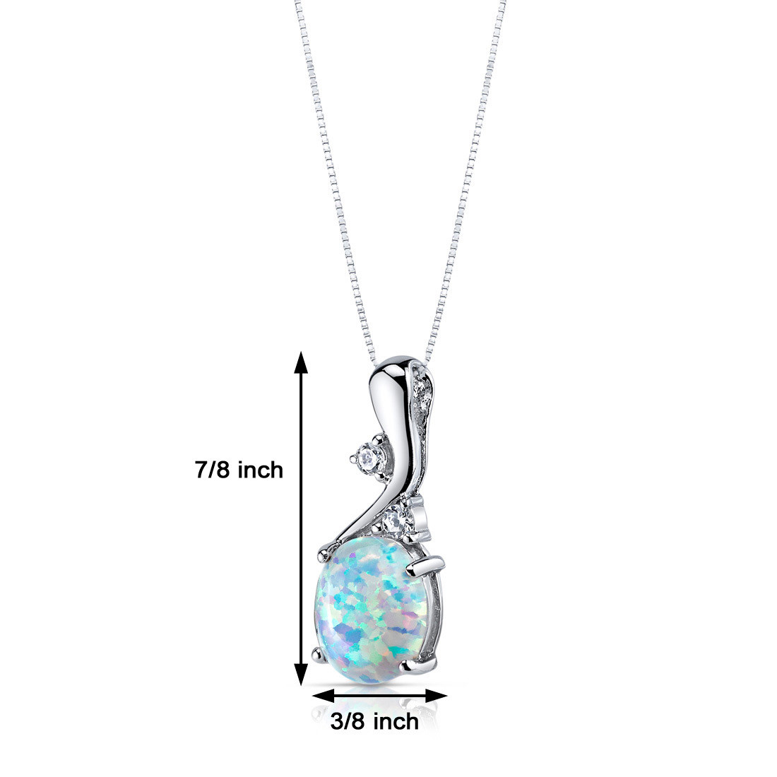 Opal Pendant Necklace Sterling Silver Oval Cabochon 2.50 Cts SP10964