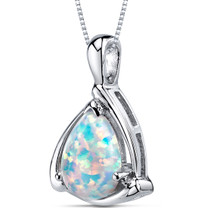 Opal Pendant Necklace Sterling Silver Pear Shape 1.50 Cts SP10970