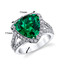 5.00 Carats Emerald Ring In Sterling Silver Sizes 5 to 9 SR11040