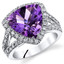 3.75 Cts Amethyst Sterling Silver Ring Sizes 5 to 9 SR11050