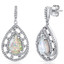 Created Opal Earrings Sterling Silver 2.50 Carats Vintage Pear SE8398