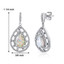 Created Opal Earrings Silver 2.50 Carats Vintage Pear SE8398 Dimension
