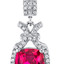 5.00 Cts Ruby Pendant Necklace Silver Cushion Cut SP10980 Side