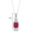 5.00 Cts Ruby Pendant Necklace Silver Cushion Cut SP10980 Dimension