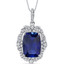 9.00 Cts Blue Sapphire Gallery Pendant Sterling Silver Cushion SP10982