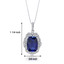 9 Cts Blue Sapphire Gallery Pendant Silver Cushion SP10982 Dimension
