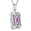 7 Cts Pink Sapphire Pendant Necklace Silver Octagon SP10998 Side