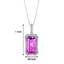 7 Cts Pink Sapphire Pendant Necklace Silver Octagon SP10998 Dimension