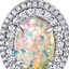 Opal Pendant Necklace Silver 2.25 Cts Oval Double Row SP11004 Side