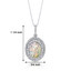 Opal Pendant Necklace Silver 2.25 Ct Oval Double Row SP11004 Dimension