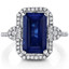 Blue Sapphire Cocktail Ring Silver 4.5 Ct Size 5-9 SR11198 Side